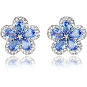 Kal-Boucles D'oreilles Hypoallerg&eacute;niques Pour Femmes Et Filles Avec Fleurs Cz - Bijoux Mignons - Cadeaux Pour Maman Et &Eacute;pouse - Neuf