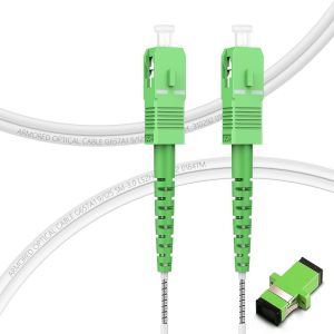 3m Câble à Fibre Optique en Acier Blindé SC/APC à SC/APC (Orange SFR Bouygues)- Rallonge/Jarretiere Simplex Monomode - Neuf