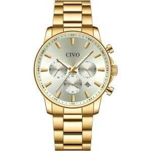 Fdjhy-Montre Chronographe Bracelet Homme Analogique Quartz Design Mode Cadeau - Neuf