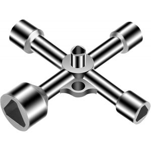 Clé Triangulaire 4 Voies 5 Tailles Diamètre,Clé Universelle Multifonction 0.7Cm,1.0Cm,1.2Cm,1.3Cm,1.8Cm En Alliage De Zinc Pour Compteur Eau,Poubelle,Ascenseur,Armoire,Pompier - Neuf