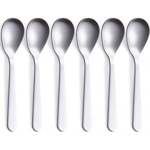 Demitasse Lot De 6 Cuill&egrave;res &Agrave; Caf&eacute; En Acier Inoxydable Finition Satin&eacute;e 11,9 Cm - Neuf