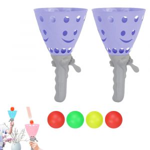 Jeu De Balle Pour Enfants Avec 2 Lanceurs Et 4 Balles - Violet - Neuf