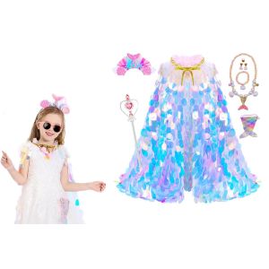 Kit De D&eacute;guisement De Sir&egrave;ne 9 Pi&egrave;ces Pour Filles Avec Cape Et Accessoires - Neuf