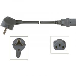 C&acirc;ble D'Alimentation Gris Cee 7/7 90&deg; + C13 L=3.0 M, 3g1.0 Mm&sup2; - Neuf