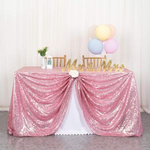Eryi-Nappe À Paillettes Argentée Linge De Table À Paillettes Pour Nappes De Noël Nappe Rectangulaire À Essuyer Pour Mariage/Fête 60 X 102 Pouces (60 X 102 Pouces, Rose Fuchsia) - Neuf