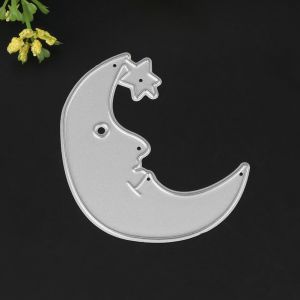 1 pochoir de decoupe en acier au carbone en forme de lune pour scrapbooking, album, carte, decoration - Neuf