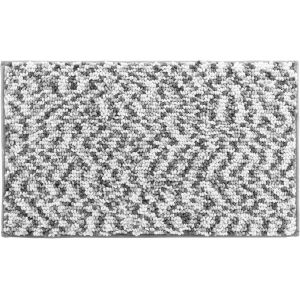 KAL-, Tapis De Bain (45 X 75 Cm) Friza Blanc/Gris, Microfibre Tricolore - Neuf