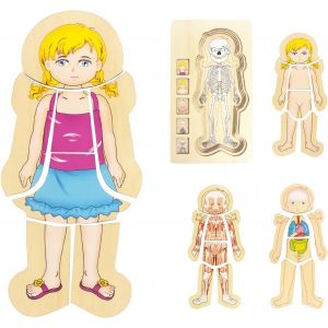 ERYI-Puzzle Mon Corps Pour Enfants De 3 À 5 Ans, Kit De Jeu D'Anatomie Montessori, Puzzle À Superposer Pour Enfants D'Âge Préscolaire Et Enfants À Partir De 3 Ans (Fille) - Neuf