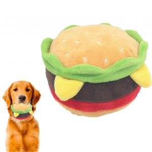 Jouet Couineur Pour Chien En Forme De Hamburger Résistant Aux Morsures, Jouet En Peluche Petsafe, Jouet En Peluche Doux En Forme De Frites Simulées, Jouet En Peluche Doux En Forme De Frites Simulées - Neuf