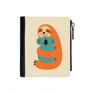 Portefeuille Restons ensemble_7346 Compact en Simili-Cuir PU Porte-Cartes avec Fermeture Éclair Multi-Poches Unisexe Homme/Femme/Ad - Neuf