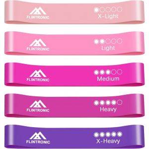 Sept-Flintronic Bande Élastique Fitness, 5 Pièces Bande De Résistance, Élastique Musculation, Resistance Musculation 5 Niveaux De Force, Elastique Sport Pour Pilates Yoga, Avec Sac De Rangement - Neuf