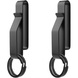 Kal-Lot De 2 Porte-Clés Tactiques Robustes Avec 4 Porte-Clés En Métal, En Acier Inoxydable Noir, Pour Ceintures De 3,8 À 5,7 Cm De Large Pour La Police Et Les Pompiers - Neuf