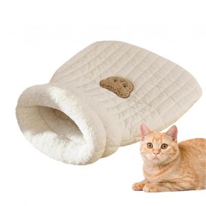 Pet Mat Coussinet De R&eacute;chauffement Sac Lit De Chat Grotte Beau Design, Facile D'acc&egrave;s Cat Sac De Couchage Pour Chats Blanc Taille S Ours Mignon De Mod&egrave;le - Neuf