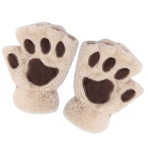 En Peluche Mignon De Mitaines Pour Femmes Taille Unique Plus Doux En Peluche De Hiver Trou De Pouce De La Conception De Multiples Couleurs - Neuf