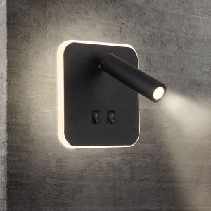 Applique Murale Led Noire 13w Pour &Eacute;clairage De Chevet Et De Couloir - Neuf