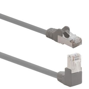 KAL-366151 Câble Réseau Cat.6 Angle 90 Degrés 1M - Gris - 1 Pièce - Câble Patch Cat6 (Sftp Pimf) 1000Mbit/S Connecteur Rj 45-1 X 1M Mètre Gris - Neuf
