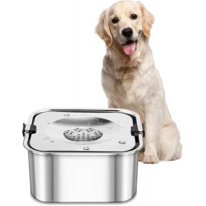 Kalanka-Gamelle Anti-Éclaboussures Pour Chien 3lacier Inoxydable 304 Gamelle Eau Chien Anti Renversementhydratez Votre Animal, Argenté - Neuf