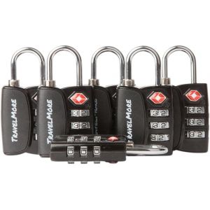 nzqaf-Lot de 6 Cadenas TSA avec Indicateur d'Ouverture | Cadenas pour Valises | Cadenas à Code TSA à 3 Chiffres pour Valises, Sacs de Voyage, Bagages, Sacs de Sport, Sacs à Dos, etc. (Noir) - Neuf
