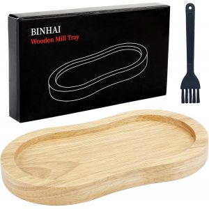 Repose-Moulin &Agrave; Poivre Et Sel En Bois - Couleur Bois - Plateau De Travail Et Protection De Table De Salle &Agrave; Manger (Moulin &Agrave; Poivre Non Inclus) - Neuf