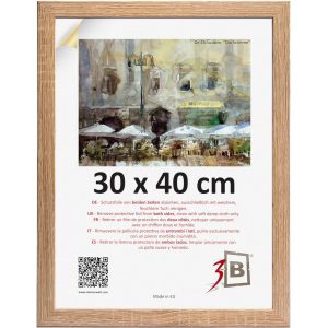 CMWX-Cadre de l'image HIT - Marron (ch&ecirc;ne avec grain de bois optique) - 30x40 cm - cadre photo en bois avec verre acrylique - Neuf