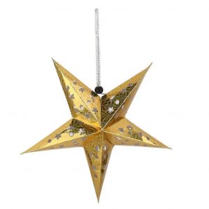 Exquis Magnifique No&euml;l Suspendus Star de la Cha&icirc;ne d'Arbre de No&euml;l Ornements d'Or 40cm - Neuf