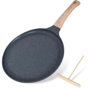 Subzonal-Po&ecirc;le &Agrave; Cr&ecirc;pes 24 Cm, Cr&ecirc;pi&egrave;re Avec Rev&ecirc;tement Antiadh&eacute;sif, Avec Poign&eacute;e Amovible, Cr&ecirc;pi&egrave;re Avec R&eacute;partisseur De P&acirc;te, Fonte Aluminium, Tous Feux Dont Induction, Sans Pfoa (Gris) - Neuf