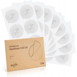 KAL-Couvercle Expresso En Aluminium Compatible Avec Capsules Réutilisables Nespresso Foil | Facile À Remplir Vos Propres Capsules Avec Nos Couvercles D'Autocollants 120 / Paquet (Argent) - Neuf