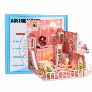 Maison de poupee DIY, jolie maison, mini maison, kit de jouets avec housse anti-poussiere - Neuf