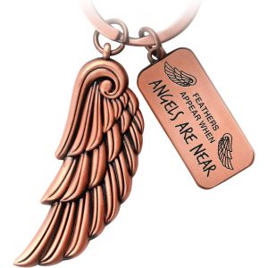 Kal-Porte-Clés Ailes D'ange - Porte-Bonheur - Ange Gardien - Plume - Ailes D'ange - Pendentif Ailes D'ange - Plumes Appear When Angels Are Near - Neuf