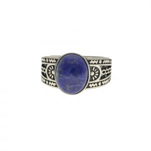Bague Homme Ethnique Lapis Argent - Neuf