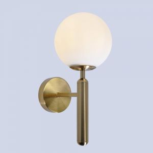 Subzonal-Nordic Moderne Milky Glass Ball Applique Murale Lampe De Chevet Int&eacute;rieur Appliques En M&eacute;tal Dor&eacute; Avec Lumi&egrave;re Blanche E14 Led Ampoule Foyer Salle &Agrave; Manger Applique Murale D&eacute;corative - Neuf