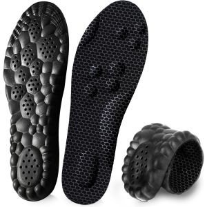 (4 Pairs)4d Cloud Insoles For Men And Women, Arch Support Insoles, Memory Foam Insoles(28.5cm,Black) - Neuf