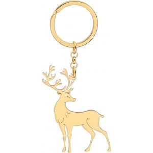 KAL-Alliage Coloré Girafe Porte-Clés Accessoires Bijoux Émail Cadeaux Pour Les Femme Filles Sac Portefeuille Voiture Charms (Cerf Argent A) - Neuf