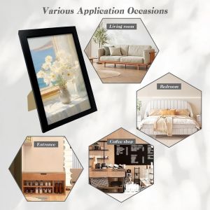 4 Pi&egrave;ces 15x20 Cm Cadre Photo, 8 Zoll Cadre Photo En Bois Avec Verre Acrylique, Cadre Stable En Bois Mdf Avec Verre Acrylique, Cadre Pour Puzzle, Pour Chambre, Bureau, Salon, Galerie - Neuf