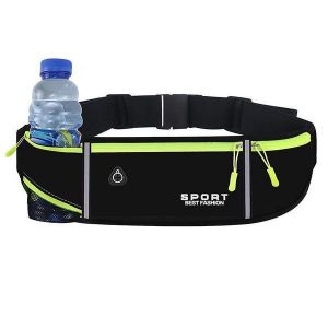 Hydratation : Sac banane de course &eacute;tanche avec porte-bouteille et bande r&eacute;fl&eacute;chissante pour hommes et femmes - Ceinture de sport ultra-fine - Neuf