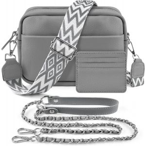 RFCBC-Sac Bandoulière Femme cuir,Avec 2 Sangle Réglable et Amovible et porte-cartes,Sac à main femmes petit - Avec 3 compartiments - Neuf