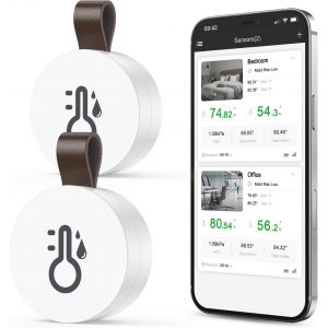 Thermom&egrave;tre Hygrom&egrave;tre Int&eacute;rieur Bluetooth, Capteur de Moniteur de Temp&eacute;rature avec App, Stockage de Donn&eacute;es, Thermom&egrave;tre Connect&eacute;, Mini Thermom&egrave;tre d'ambiance pour Maison, Bureau, 3PCS - Neuf