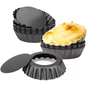 Tianyi-Moule Tartelette 12 Pcs, Carbon Steel Non-Stick Moule Pasteis De Nata For Cake/Moule Tarte Renvers&eacute;e - Neuf