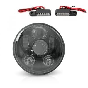 Set Phare Led 5,75" Noir + Led Clignotants Pour Guidon M2 Pour Harley Davidson - Neuf