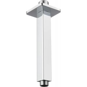 KAL-Bras De Douche Avec Bride, Tuyau De Douche Fixe Monté Au Plafond, Bras De Remplacement De Douche À Effet Pluie Droit Pour Salle De Bain, Connexion Universelle 1/2 Npt (15Cm, Carré) - Neuf