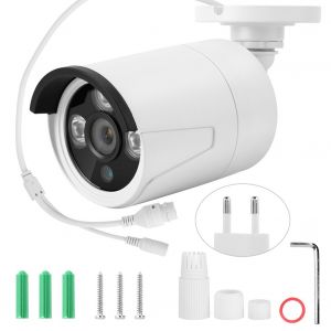 Camera de surveillance sans fil 2MP 1080P, vision nocturne infrarouge, interieur et exterieur (UE 100-240 V) - Neuf