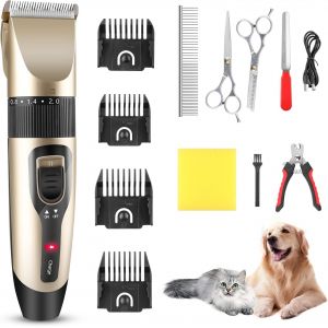 Tondeuse Pour Chat Poils Longs Tondeuse Pour Chien Professionnelle Avec 4 Accessoires De Peigne Silencieuse Usb Rechargeable Tondeuse Animaux Pour Poil Longs/Epais/Courts/Bouclé - Neuf