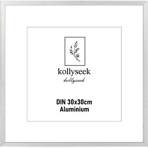 FCHHK-Cadre en aluminium 30 x 30 cm cadre affiche en métal argenté avec verre acrylique incassable moderne cadre photo cadre photo avec passe-partout pour les images Affiche photo argent - Neuf