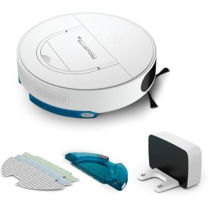 Robot aspirateur laveur connecté Rowenta X-PLORER Série 130 AI Animal & Allergy RR9077WH - Hauteur 8 cm, Intelligence Artificielle, Cartographie et Paramètres Personnalisés, Nettoyage 4 en 1 - Neuf