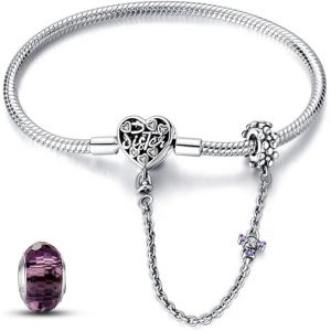 Bracelet En Argent 925 Pour Charms, Bracelets Pour Femme,Compatible Avec Les Pandora Charms,Cadeau De F&ecirc;te Des M&egrave;res, Cadeau Pour Femmes. - Neuf