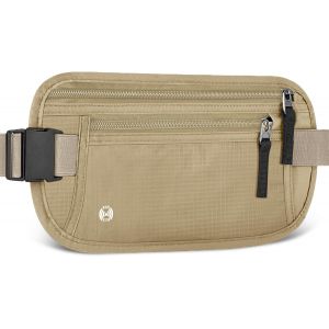 TRAHOO-Sac Banane de Voyage avec RFID Blocage, Sac Banane de Antivol Ultra Fin pour Homme Femme, Ceinture de Voyage de S&eacute;curit&eacute; Invisible R&eacute;glable pour Telephone, Passeport, Esp&egrave;ces, Carte de Cr&eacute;dit - Neuf