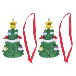 2pcs Arbre de No&euml;l Pendentif R&eacute;sine Sculpt&eacute; Peint &agrave; la Main D&eacute;coratif de No&euml;l Suspendus Ornement Pour la Maison 22 W245 - Neuf