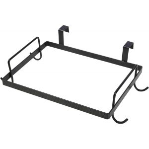 Corbeille Titulaire, Suspendue Porte-Sac À Déchets, Acier, Noir, Avec Crochet, 20-25 Litres Porte-Sac À Déchets, 26 X 15,3 X 6,7 Cm - Neuf