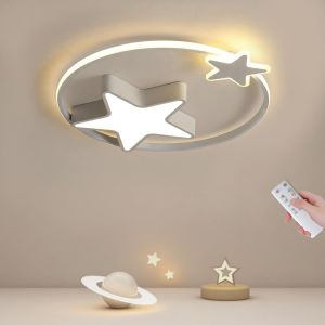 Plafonnier Led, 45Cm Plafonnier Chambre Enfant Avec Dimmable Télécommande, Lampe Plafond Led Étoile Créative Applicable À Salle De Enfant, Chambre, Salon - Neuf