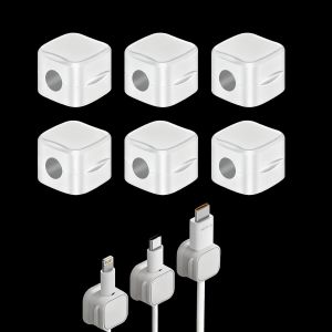 MEVRONISSHOP-Clips C&acirc;ble Lot de 6 Organisateur C&acirc;ble Magnetique pour Bureau Supports de C&acirc;bles Autocollants pour C&acirc;ble Chargement USB C&acirc;bles D'alimentation - Neuf